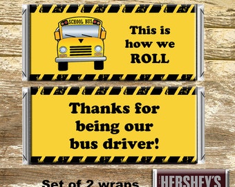 Full Sized Candy Wrapper - Bus Driver Appreciation, Bus Driver Gift, Bus Driver Thank You, Gift under 10, End of School Gift