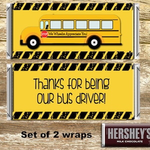 Full Sized Candy Wrapper - Bus Driver Appreciation, Bus Driver Gift, Bus Driver Thank You, Gift under 10, End of School Gift