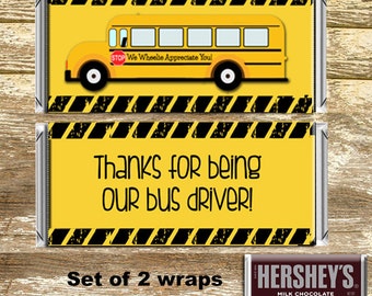 Full Sized Candy Wrapper - Bus Driver Appreciation, Bus Driver Gift, Bus Driver Thank You, Gift under 10, End of School Gift