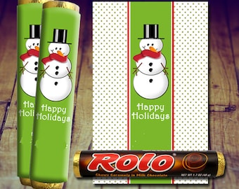 Carta per caramelle natalizie - Carta per caramelle Rolo a forma di pupazzo di neve, regalo di Natale per insegnanti, bomboniera di Natale