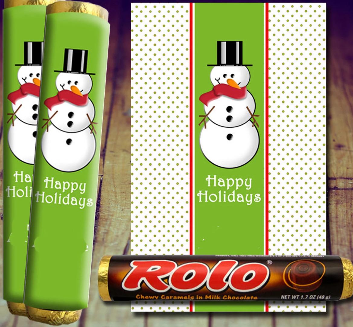 Christmas Candy Wrapper - Snowman Rolo Candy Wrapper, Christmas Teacher ...