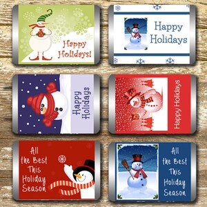 Mini involucro per barrette di cioccolato a forma di pupazzo di neve - regalo di Natale per insegnanti, bomboniera di Natale (PDF digitale) immagine 2