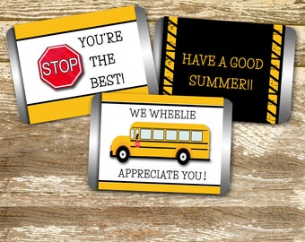 Mini Candy Bar Wrapper - Bus Driver Appreciation, Bus Driver Thank You, Bus Driver Gift, Gift Under 10, Personalized Hershey, End of School