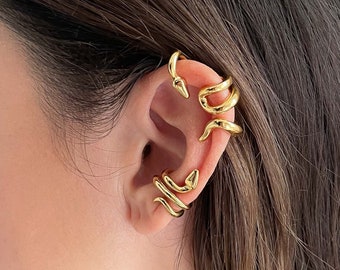 Žaltys Snake Ear Cuff • Wealth, Fertility, Good Health, Luck Bringing Serpent Spirit • Minimalist Statement Jewelry with Meaning for Women