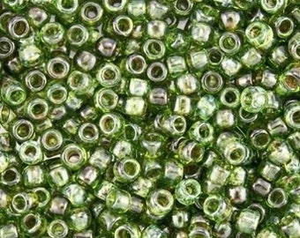 10 g de rocailles Toho 11/0 HYBRIDE Perles Picasso vertes Tr-11-Y318 2 mm rocaille Vert antique