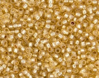 10g Silver Lined Topaz Opal TR-15-2110 Mini seed bead size 15 golden seed beads 1mm Toho Seed Beads size 15/0