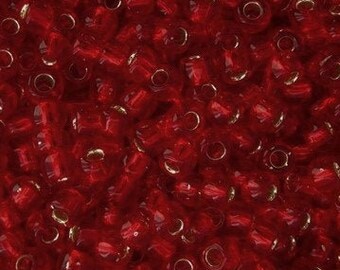 10g Toho seed beads size 8/0 Silver Lined Ruby Red toho TR-08-25C Japan Rocaille 3mm Dark Red