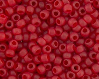 10g Toho Seed Beads size 6/0 Matte Siam Ruby Red TR-06-5BF Toho Rocailles size 6 Bright Red Frosted Seed Beads 4mm