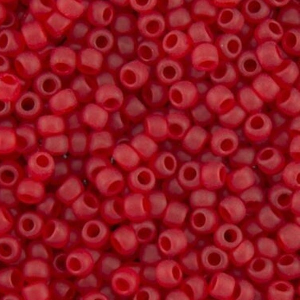 10g Toho Seed Beads size 6/0 Matte Siam Ruby Red TR-06-5BF Toho Rocailles size 6 Bright Red Frosted Seed Beads 4mm