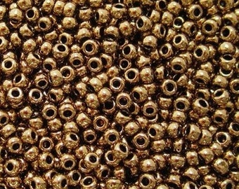 10g Toho Beads 8/0 Golden Bronze TR-08-221 Rocailles size 8 Metallic Bronze Rocailles 3mm