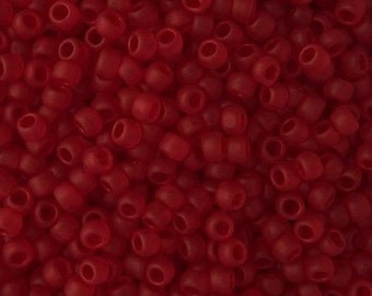 10g Toho Seed Beads 11/0 Transparent Ruby Red Matte TR-11-5CF Rocailles size 11 Red mini rocailles 2mm ruby red bright red frosted