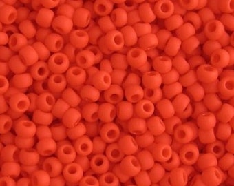 10g Toho Seeds Beads 11/0 Sunset Orange Matte TR-11-50F Toho Rocailles size 11 Mini Rocailles bright orange frosted