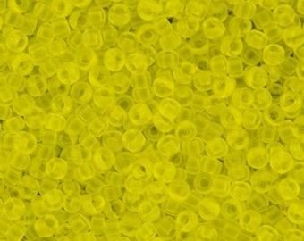 10g Toho Rocaille Beads size 11/0 Frosted Lemon Yellow TR-11-12F Toho Japan beads matte yellow seed beads