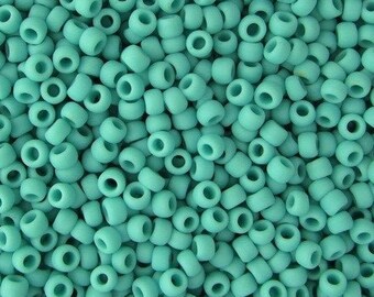 10g Toho Beads 8/0 Turquoise Green Matte TR-08-55F size 8 Frosted Turquoise Rocailles 3mm Green