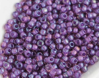 10g Toho Seed Bead 11/0 Inside Color Rainbow Rosaline Purple Lined TR-11-928 Toho Rocailles size 11 seed beads