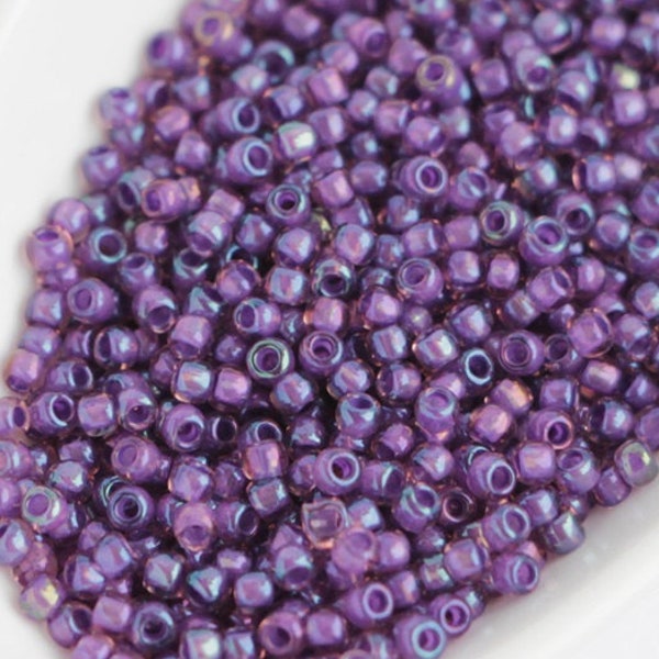 10g Toho Seed Bead 11/0 Inside Color Rainbow Rosaline Purple Lined TR-11-928 Toho Rocailles size 11 seed beads