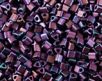 10g Triangle Toho Seed Beads size 11/0 Metallic Matte Andromeda TG-11-704 Rocailles size 11/0 Metallic Frosted