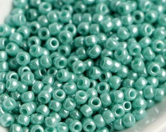 10g Toho Beads size 11/0 Lustered Turquoise Green seed bead TR-11-132 Toho japan rocaille green 2mm