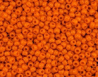 10g Toho Seed Beads size 15/0 Opaque Orange TR-15-42D Small Rocailles 1mm Cantaloupe orange