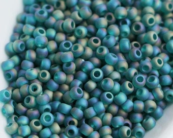 10g Toho Seed Beads 11/0 Rainbow Frosted Teal AB TR-11-167BDF Toho Rocailles size 11 rocailles matte blue green rainbow