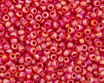 10g Toho Seed Beads 8/0 size 8 seed bead rainbow Matte Red Ruby TR-08-165F Japan seed bead Frosted Red, rocaille 3mm