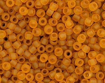 10g Toho Seeds Beads 11/0 Transparent Frosted Gold Topaz TR-11-2CF Toho Japan Mini Rocailles size 11 Matte Amber