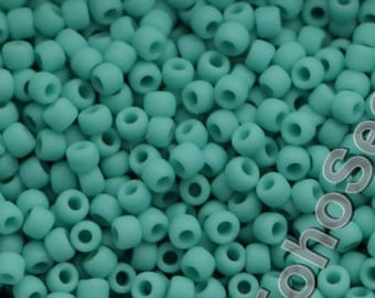 10g Toho Seed Beads 11/0 Matte Turquoise Green Frosted TR-11-55F Rocailles size 11 green