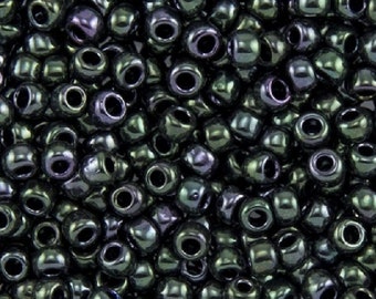 10g Toho seed beads size 8/0 Moss Green seed beads TR-08-89 Japan seed beads Rocaille 3mm metallic beads