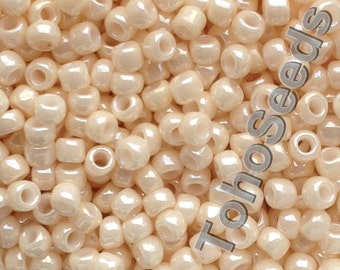 Perles Toho 6/0 Blanc opaque beige clair Lustré TR-06-123 Rocailles Toho taille 6 Beige nacré Crème Ivoire