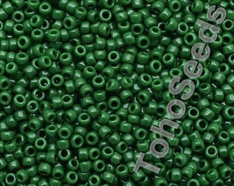 10g Toho Seeds Beads 15/0 Opaque Pine Green TR-15-47H size 15 mini rocailles 1mm dark green