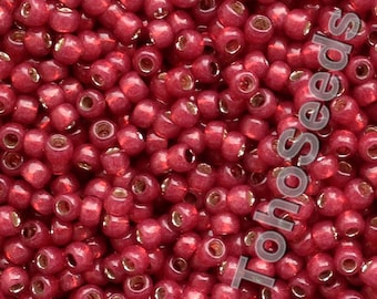 10g Toho Seeds Beads size 8/0 Silver Lined Milky Pomegranate TR-08-2113 Japan Rocailles size 8 Opal Garnet Red