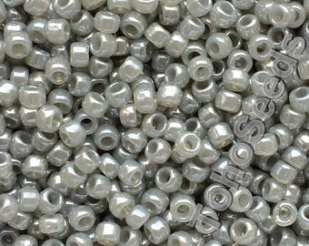 10g Toho Seed Beads size 8/0 Ceylon Smoke Gray TR-08-150 Japan Rocaille size 8 Pale Grey Pearl Gray