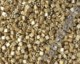 10g Triangle Toho Seed Beads size 11/0 Matte Metallic Gold Frosted TG-11-557F Rocailles size 11/0 Metallic Matte Starlight