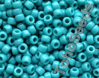 Toho Seed Beads size 6/0 Opaque Green Turquoise TR-06-55 Big Toho Rocailles size 6 Turquoise Seed Beads 4mm