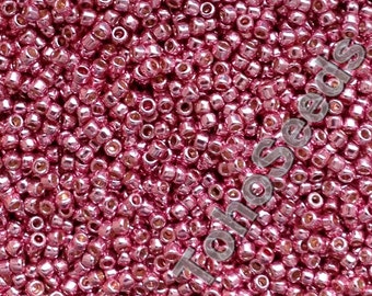 10g Toho Seed Beads 15/0 Permanent Finish Galvanized Pink Lilac TR-15-PF553, size 15 seed bead pink rocaille 1mm