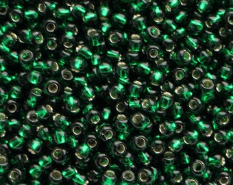 10g Toho Seeds Beads 11/0 Silver lined Green Emerald seed bead TR-11-36 Rocailles size 11 seed bead green