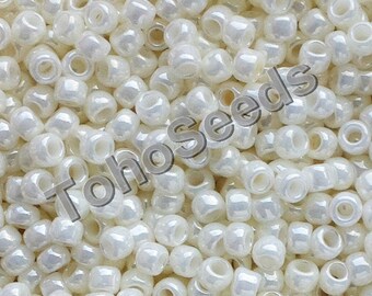 10g Toho Seeds Beads size 8/0 Lustered  Navajo White TR-08-122 Japan Toho Rocailles size 8 pearl white cream rocaille 3mm