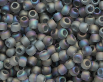 10g Toho seed Beads 11/0 Rainbow Frosted Gray TR-11-176BF Toho Rocailles size 11 Matte Grey AB Japanese Seed Beads