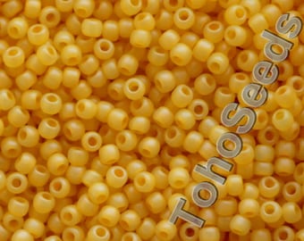 10g Toho Seeds Beads 11/0 Ceylon Frosted Peach Cobler TR-11-148F Toho Rocailles size 11 matte yellow