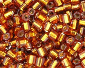 10g Toho Beads Hexagon 11/0 Silver Lined Smoky Topaz TH-11-34 2 cut Rocailles size 11 Japanese Seed Beads brown gold