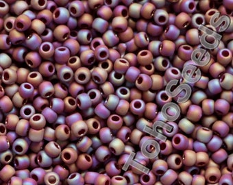 10g Toho Beads 11/0 Matte brown Rainbow TR-11-406F Rocailles size 11 Frosted Burgundy Oxblood
