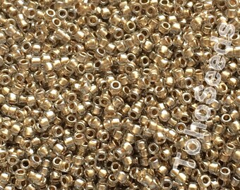 10g Toho Seeds Beads 15/0 Gold Lined Crystal TR-15-989 Golden Rocailles 1mm size 15 Small Gold Golden Rocailles Japanese Tiny Rocaille