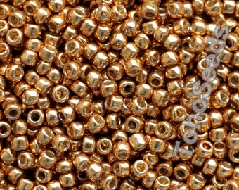 10g Toho Seed Beads 8/0 Permanent Finish Galvanized Old Gold TR-08-PF591 Rocailles size 8 Metallic Golden Rocailles 3mm