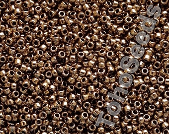 10g Toho Seed Beads 15/0 Bronze TR-15-221 size 15 Mini Rocailles Metallic Bronze, mini rocailles 1mm gold bronze