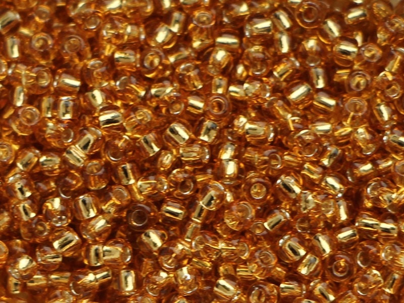12/0 8/0 6/0 Gold Rondelle Seed Beads 2mm 3mm 4mm - Silver Lined Gold Glass  Seed Beads - Gold Rocailles - Gold Seed Beads