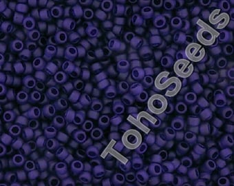 10g Toho Seeds Beads 15/0 Frosted Cobalt Blue TR-15-8DF Rocailles size 15 Matte Dark Sapphire