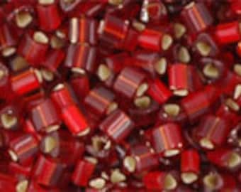 10g Triangle Toho Seeds Beads size 11/0 Silver Line Frosted Ruby Red Brown TG-11-25CF Rocailles size 11/0 matte red