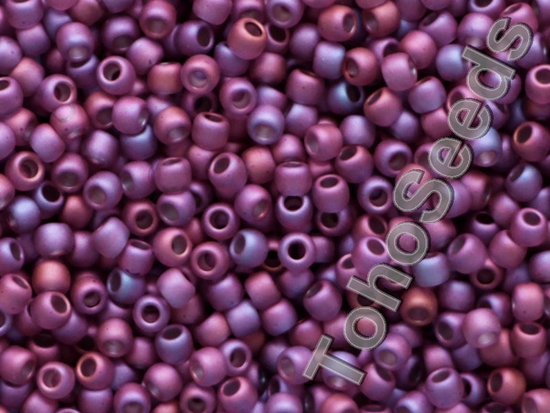 10g Toho Seeds Beads 110 Gold Lustered Matte Plum Frosted Lilac TR-11-625F Toho Rocailles size 11 pink rose mauve lilac lavender rainbow
