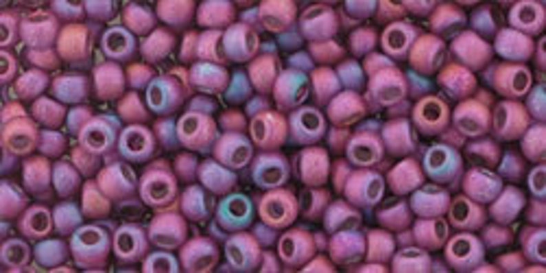 10g Toho Seeds Beads 110 Gold Lustered Matte Plum Frosted Lilac TR-11-625F Toho Rocailles size 11 pink rose mauve lilac lavender rainbow