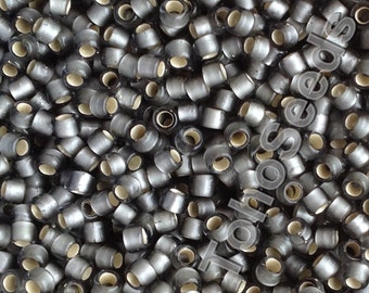10g Toho  Beads size 8/0 Lined Silver Matte Gray TR-08-29BF Japan Toho Rocailles size 8 pale grey silver line frosted